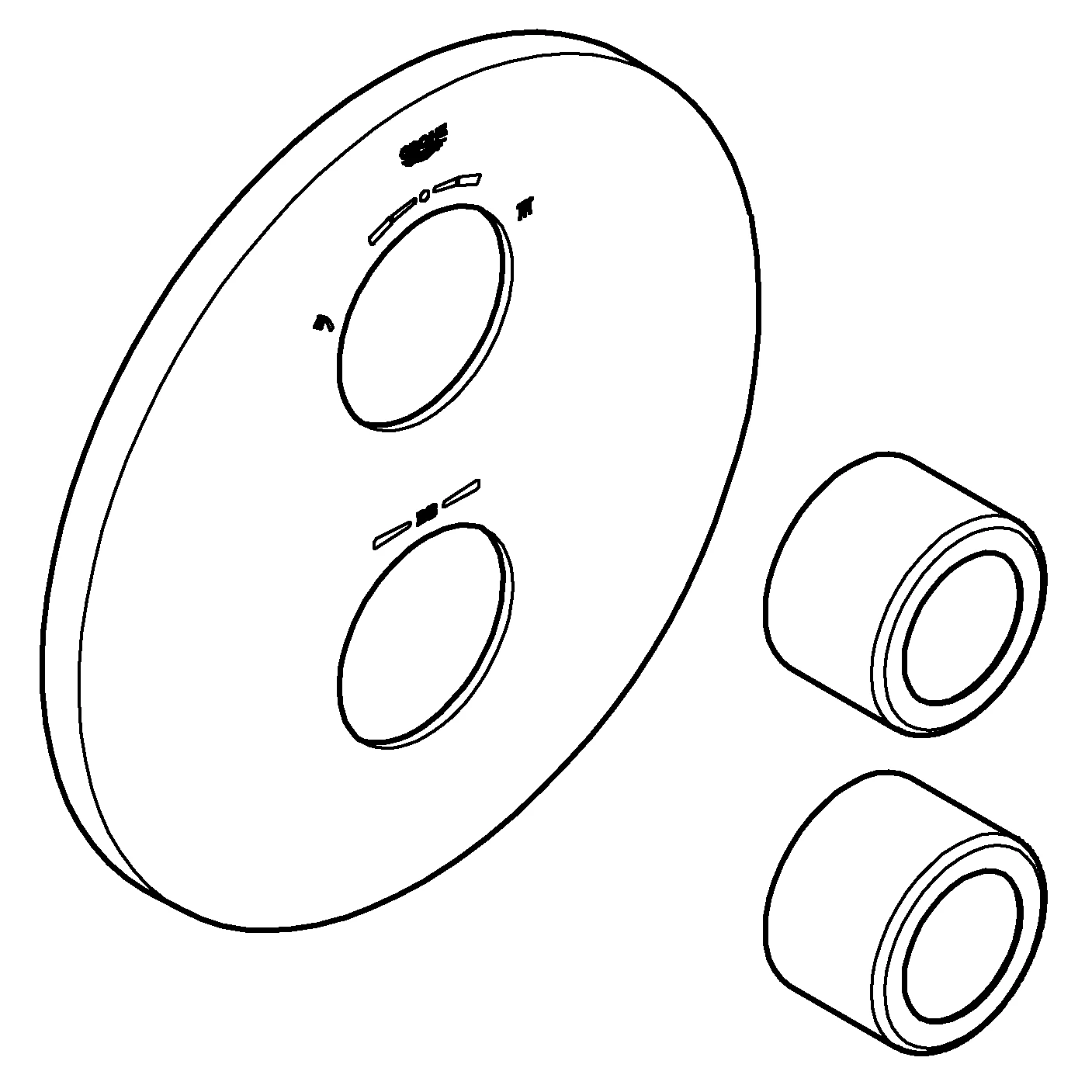 Rosette 47987, für Grohtherm 1000 Thermostat-Batterien (mit AquaDimmer Eco), chrom