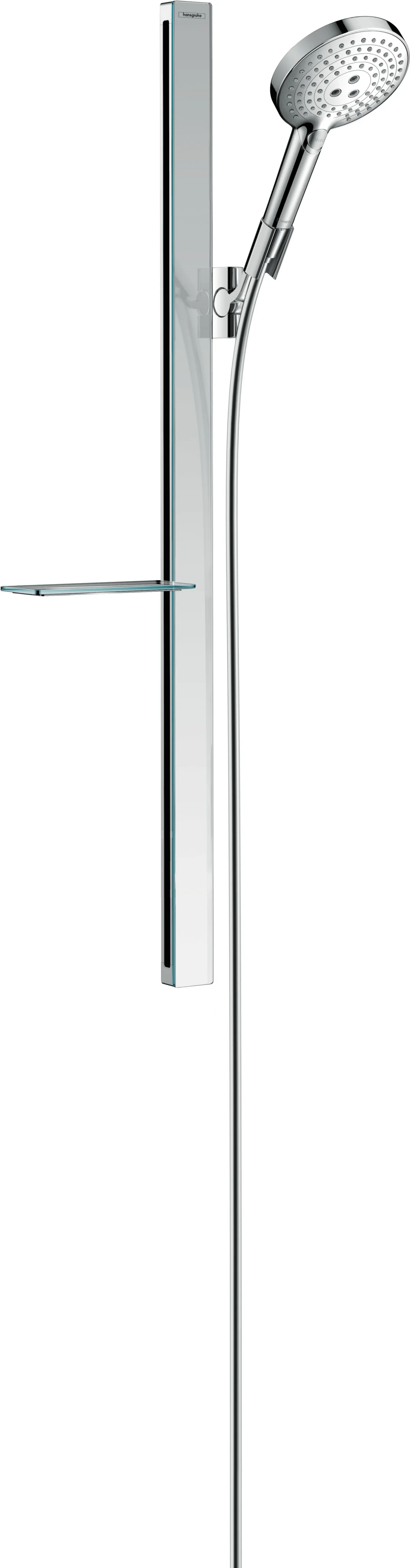 Hansgrohe Raindance Select S Brausenset 120, Chrom, 945 mm Länge, 3 Strahlarten (Rain, RainAir, Whirl), verstellbarer Neigungswinkel, QuickClean Technologie