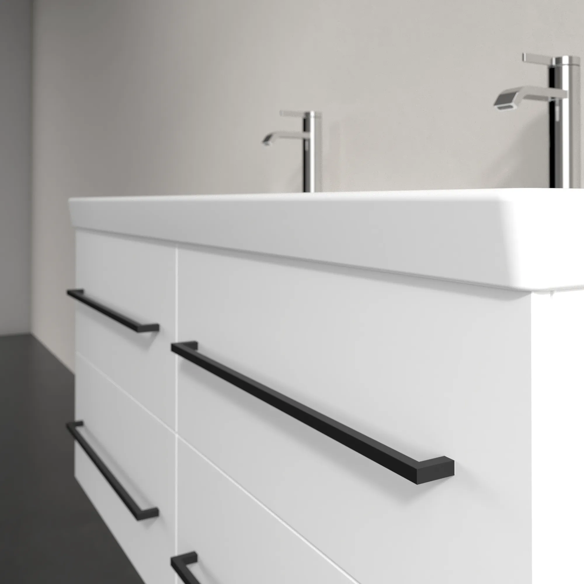 Villeroy & Boch Waschbeckenunterschrank Avento, Eckig, Brilliant White, 1180 x 514 x 452 mm, 4 Auszüge mit SoftClosing, mittige Wanneneinbauposition Villeroy & Boch Waschbeckenunterschrank Avento, Eckig, Brilliant White, 1180 x 514 x 452 mm, 4 Auszüge mit SoftClosing, mittige Wanneneinbauposition