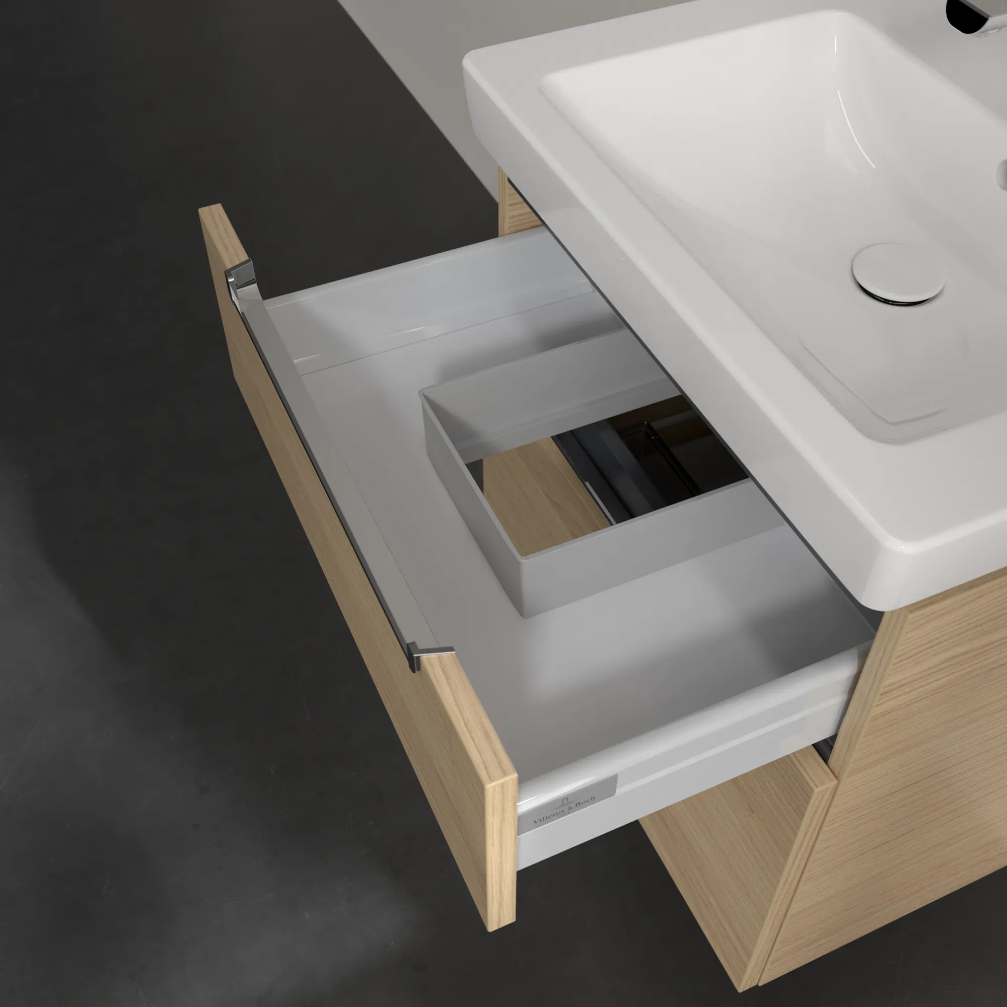 Villeroy & Boch Waschtischunterschrank „Subway 2.0“ 587 × 590 × 454 mm Nordic Oak, für Becken mittig, ohne Beleuchtung