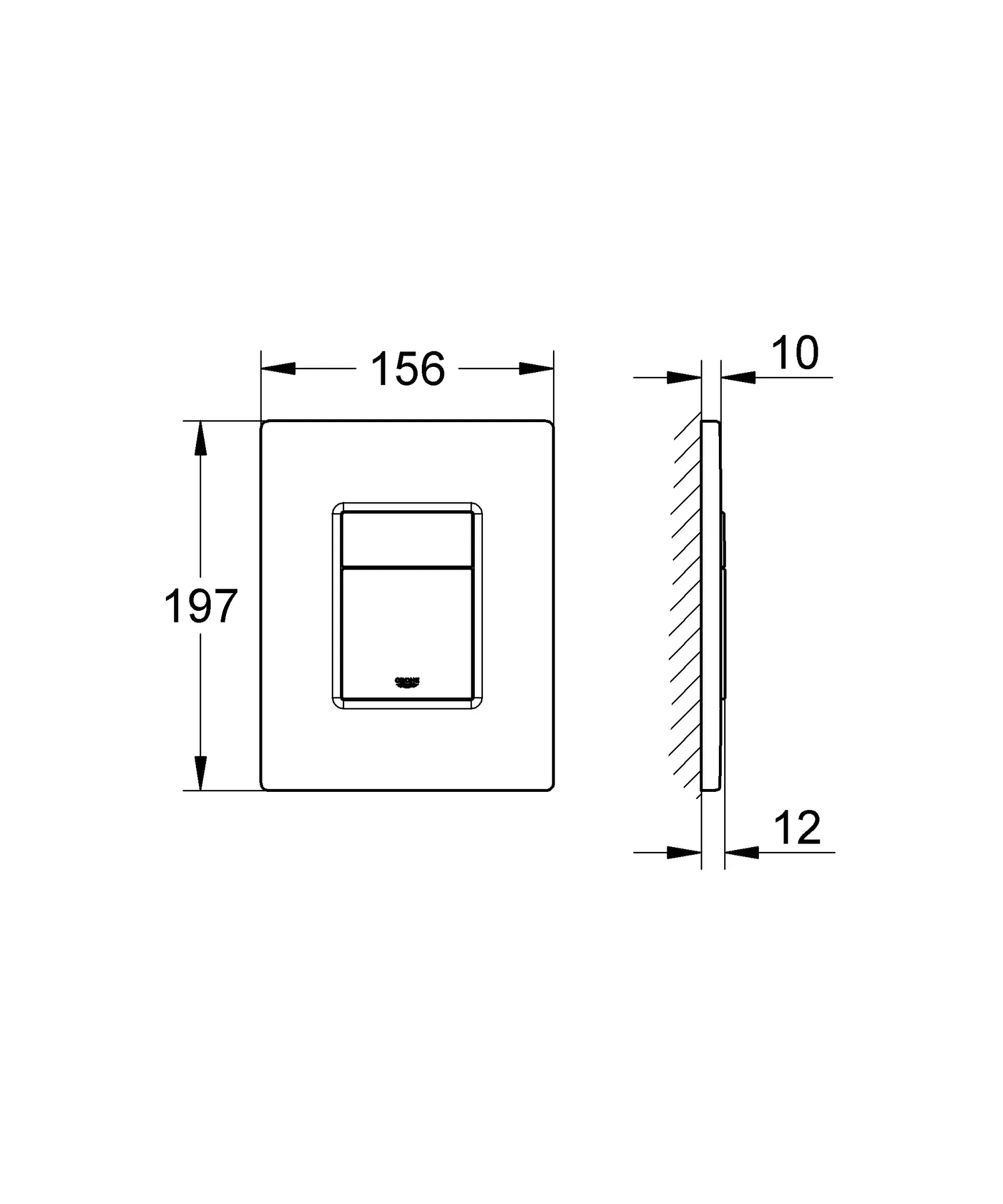 Grohe WC-Betätigung Skate Cosmopolitan, 156 x 197 mm in glossy black Grohe WC-Betätigung Skate Cosmopolitan, 156 x 197 mm in glossy black