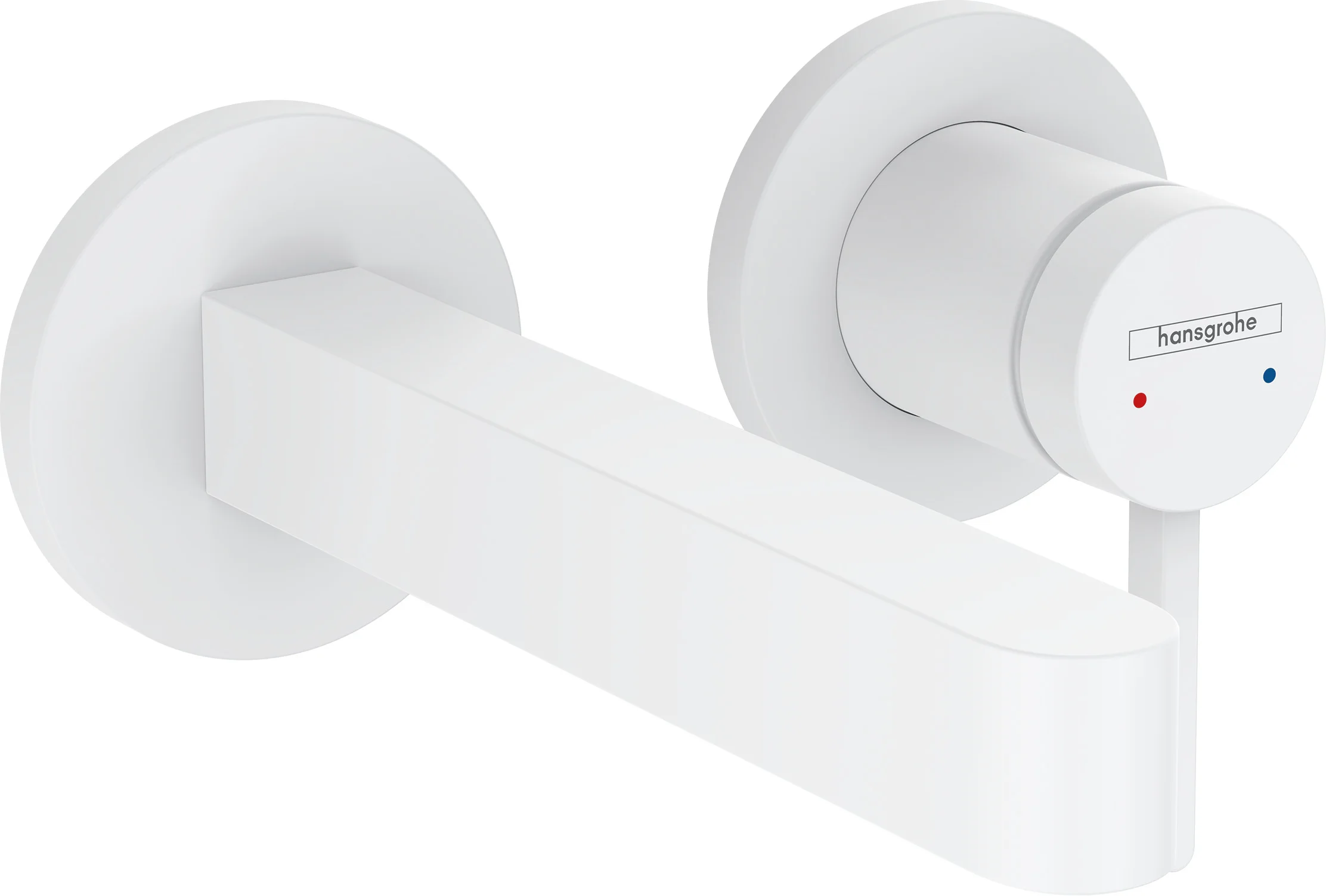 Hansgrohe Finoris Einhebel-Waschtischmischer Unterputz, Mattweiß, Ausladung 168 mm, Hebelgriff, Laminarstrahl, max. Durchfluss 5 l/min
