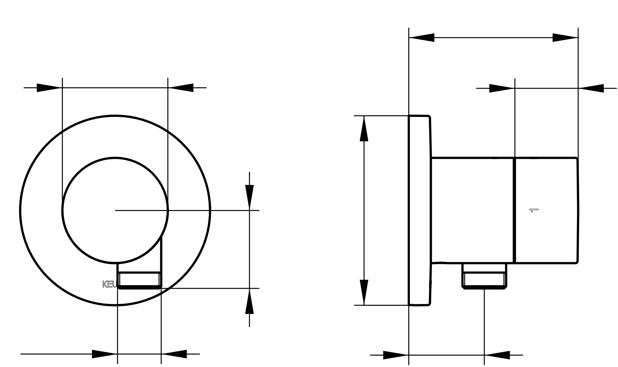 IXMO 59557010101 2-Wege Ab- u. Umstellventil UP mit Schlauchanschluß IXMO Pure, rund verchromt