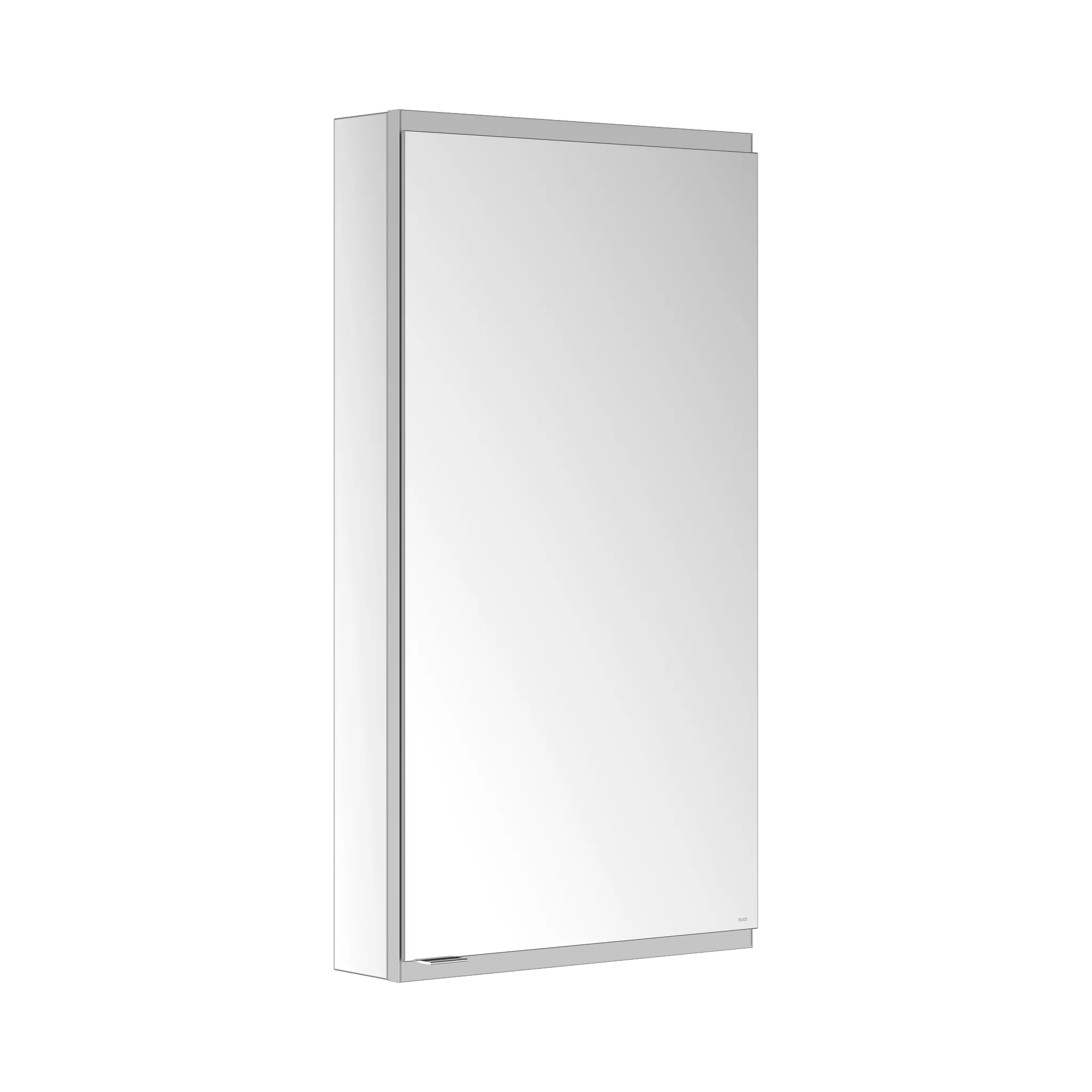 KEUCO Wandvorbau Spiegelschrank 1-türig „Royal Modular 2.0“ in Silber (eloxiert), Anschlag rechts, rechts, Aufputz, Anschlag rechts, ohne Beleuchtung 500 × 900 × 120 mm