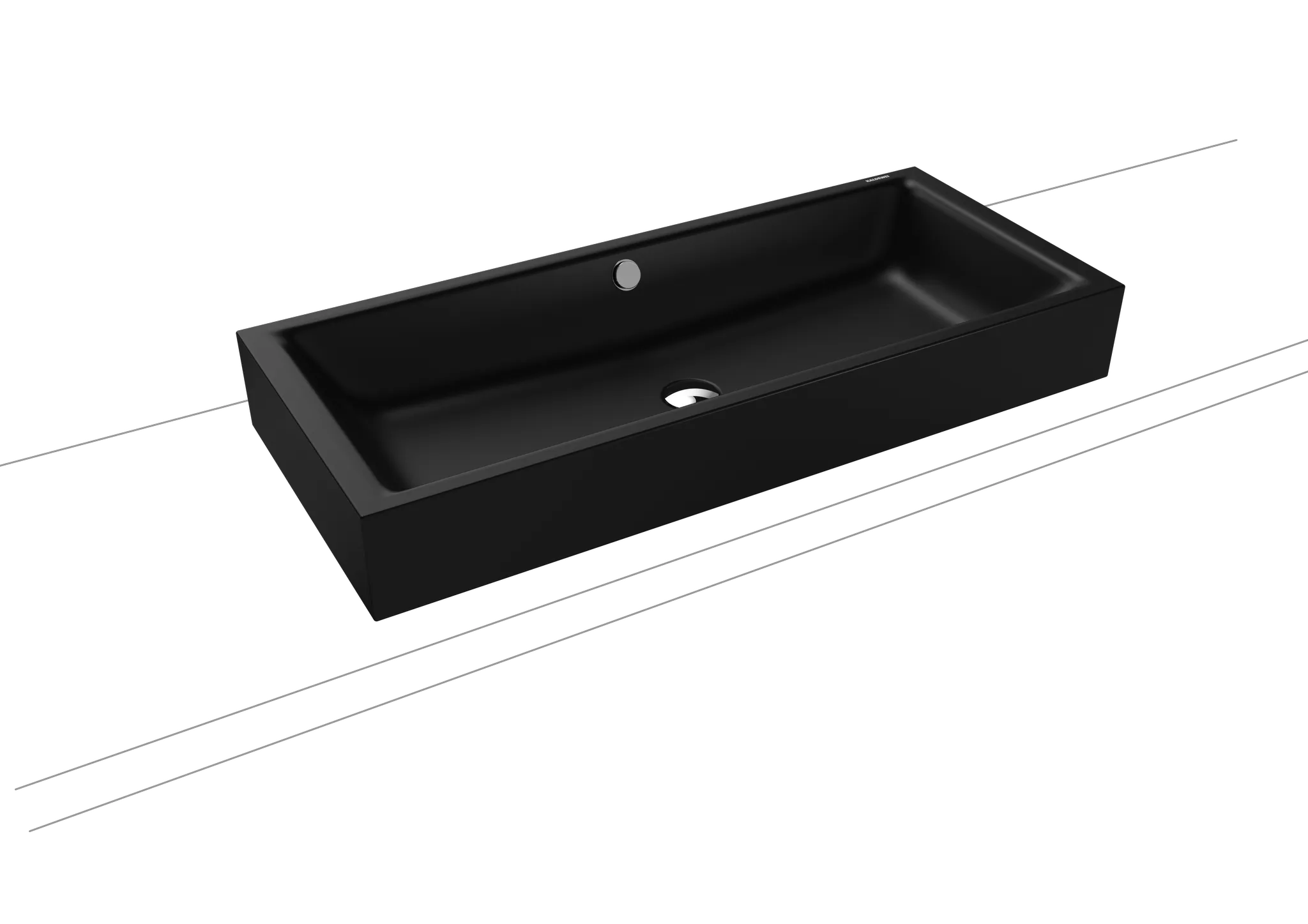 Aufsatzwaschtisch „Puro S“ 90 × 38,5 cm, ohne Hahnlochbohrung in cool grey 90, mit Perl-Effekt