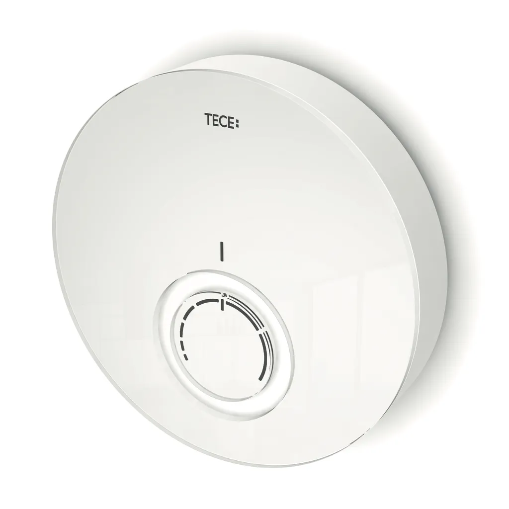 TECEfloor Designthermostat-Blende DT, Glas weiß, Gehäuse weiß