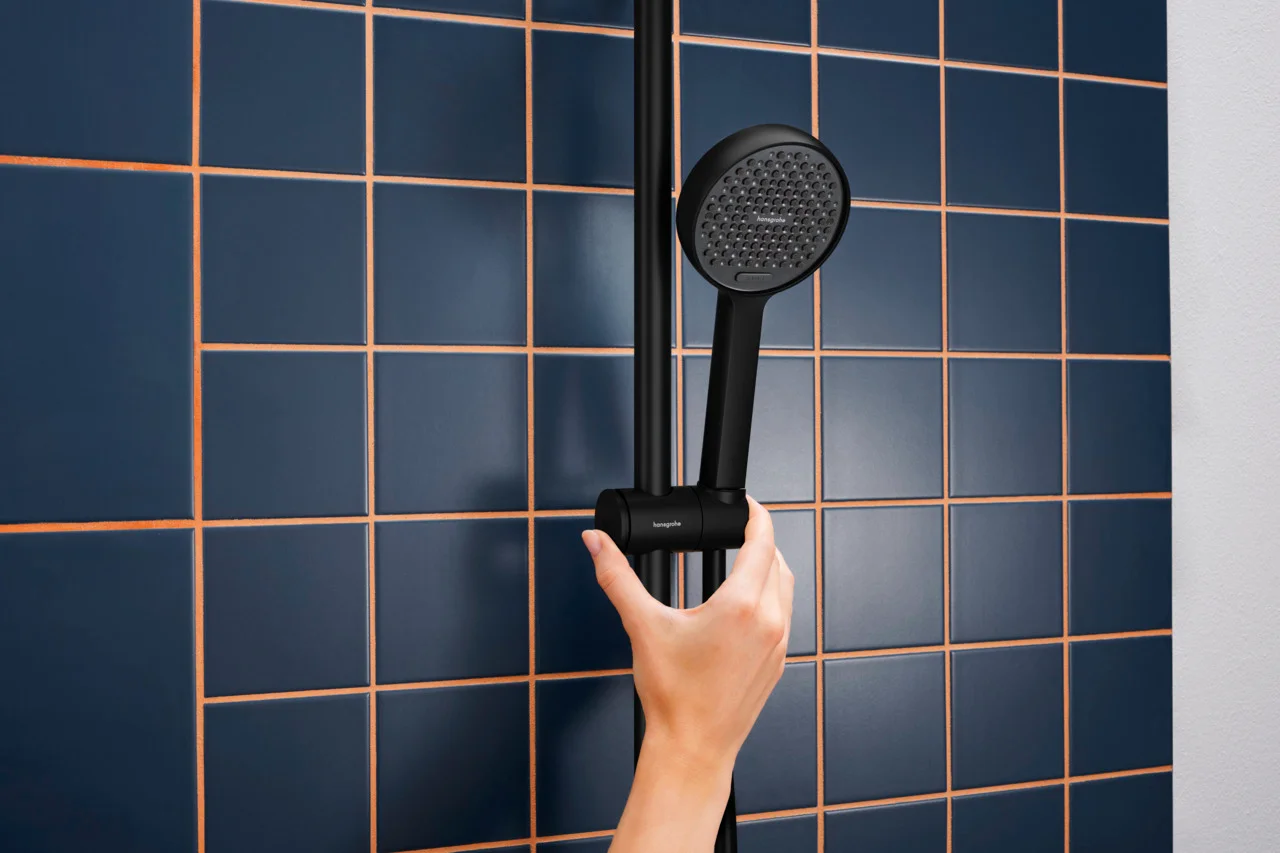 Hansgrohe Activera Select S Handbrause, 95 mm Brausekopfgröße, Rain & ImpactRain Strahl, mattschwarz, mit FlexPower und QuickClean+ Technologie