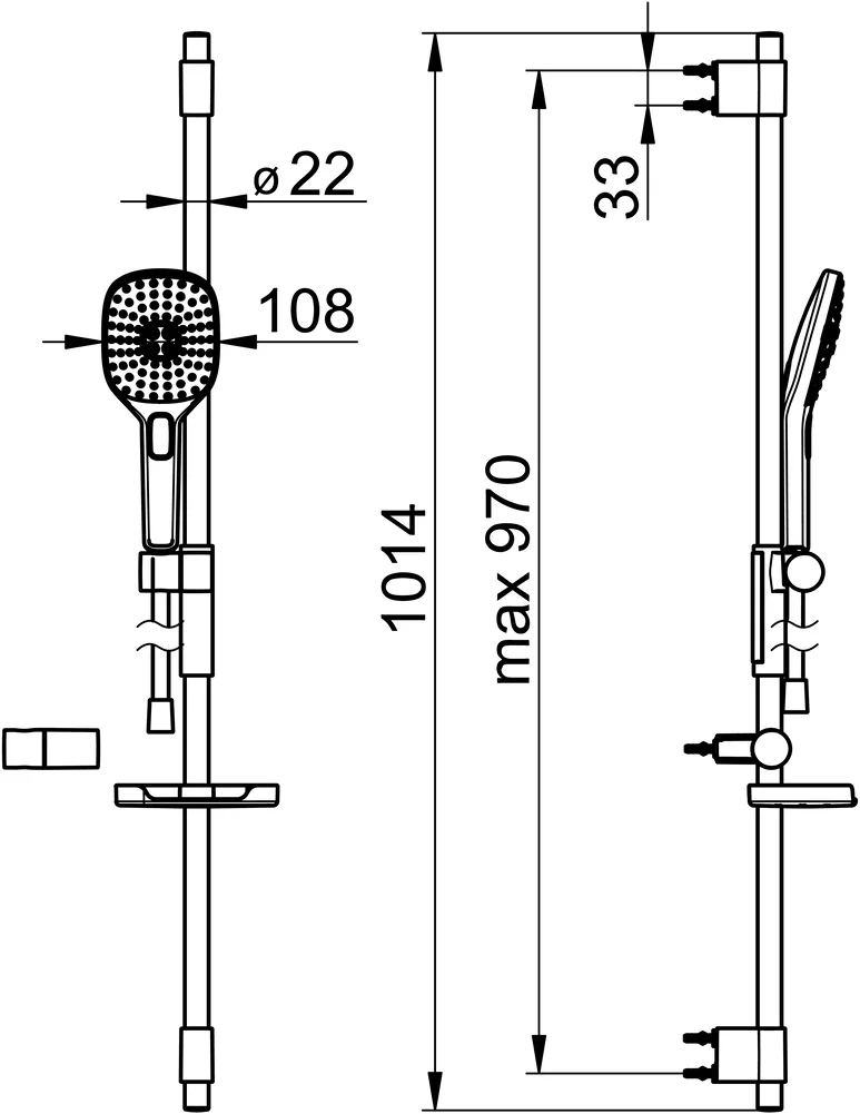 HansaACTIVEJET Style Wandstangen-Brausenset 8437 3-strahlig Chrom HansaACTIVEJET Style Wandstangen-Brausenset 8437 3-strahlig Chrom