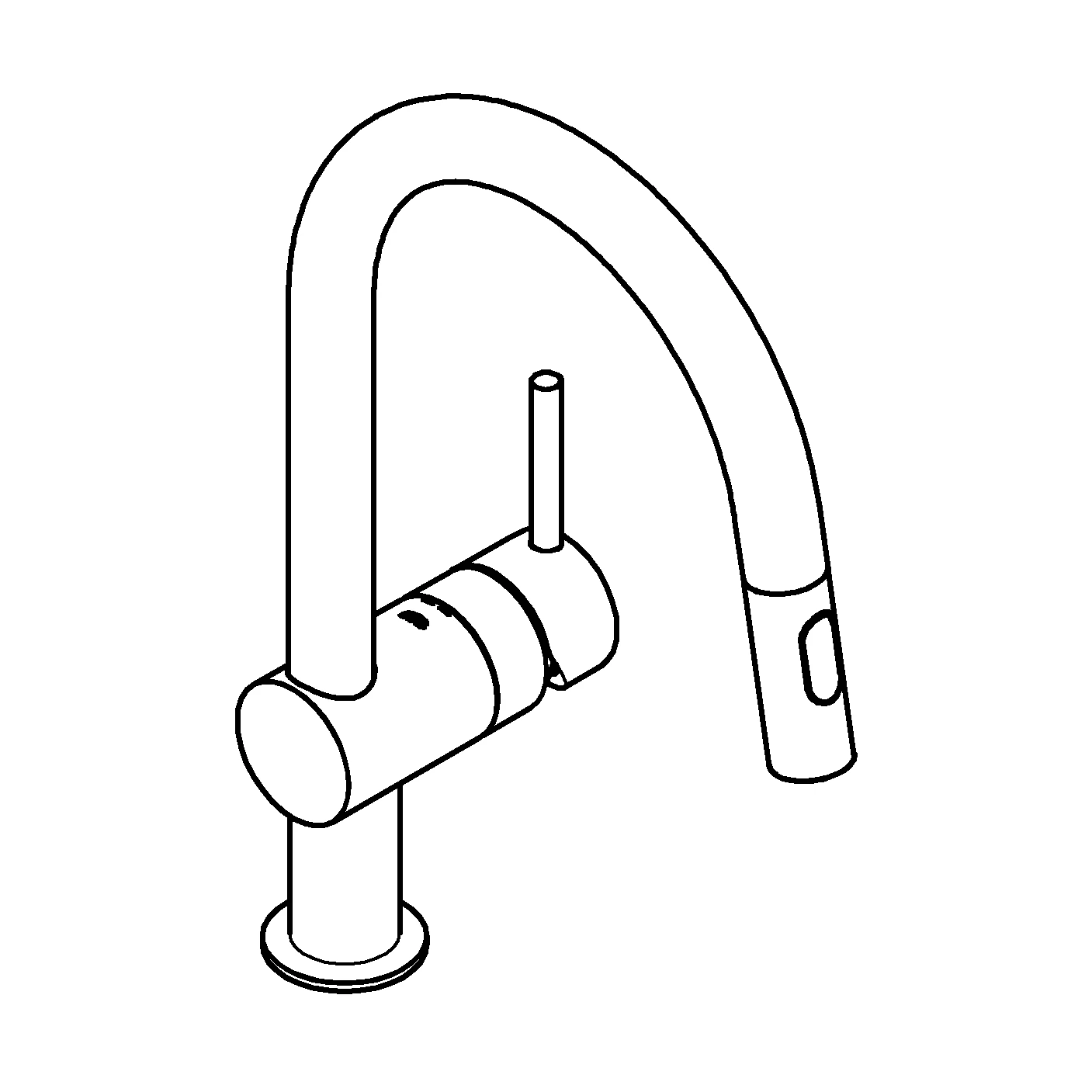 Einhand-Spültischbatterie Minta 32321_2, C-Auslauf, Einlochmontage, herausziehbare Dual Spülbrause, eigensicher, chrom