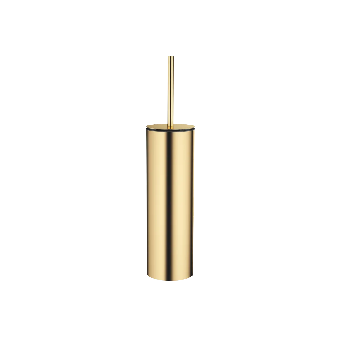 Dornbracht Toiletten-Bürstengarnitur SERIENSPEZIFISCH, Standmodell – Gold gebürstet PVD, Bürstenkopf mattschwarz, Breite 100 mm, Höhe 456 mm