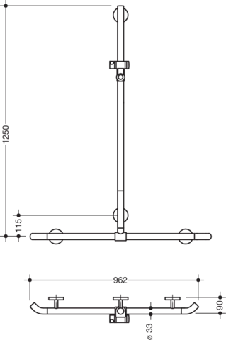 HEWI Haltegriff „System 800K“ in Rubinrot