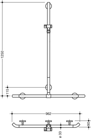 HEWI Haltegriff „System 800K“ in Anthrazitgrau HEWI Haltegriff „System 800K“ in Anthrazitgrau