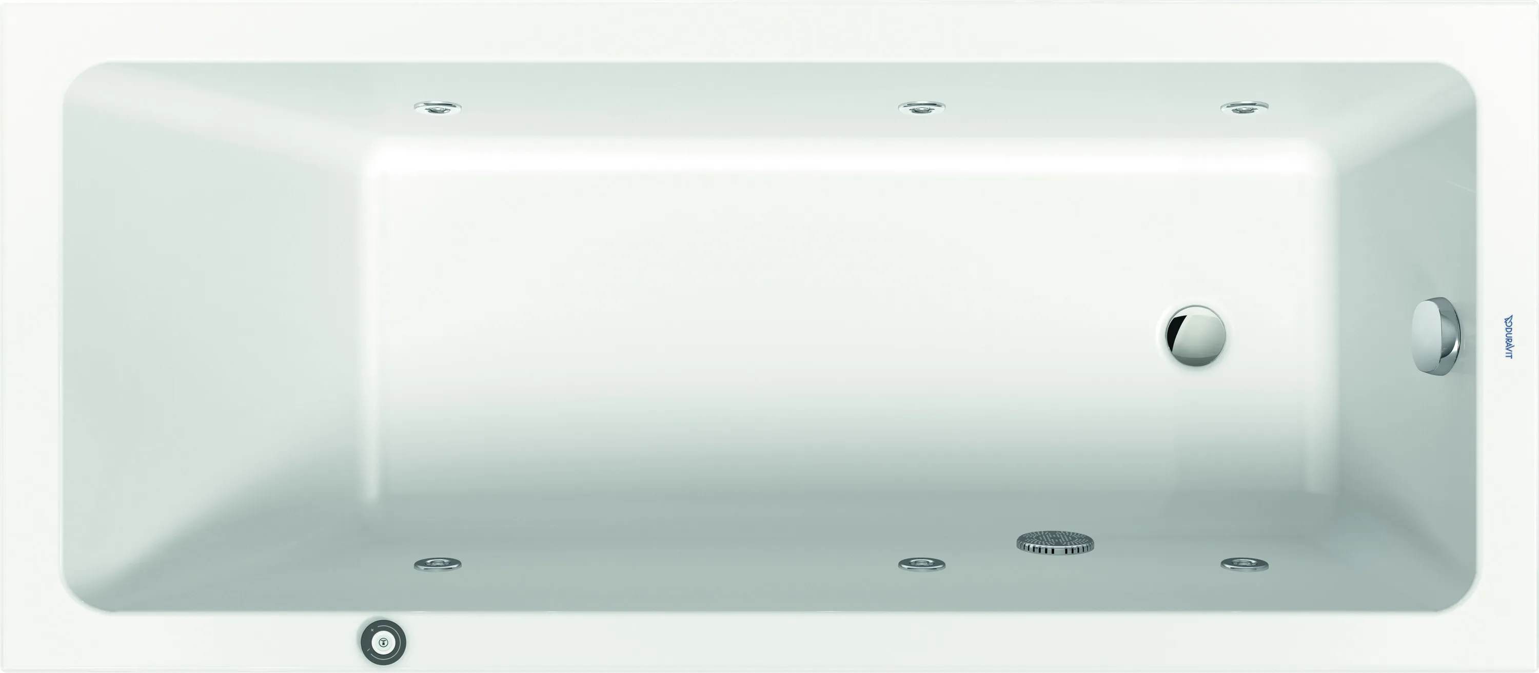 Duravit Whirlwanne „No.1“ rechteck 1600 × 700 mm, Fußablauf mit Jet Project, in Weiß Ablauf: Fußablauf / Größe: 160 × 70 cm / Whirlsystem: mit Jet Project Duravit Whirlwanne „No.1“ rechteck 1600 × 700 mm, Fußablauf mit Jet Project, in Weiß Ablauf: Fußablauf / Größe: 160 × 70 cm / Whirlsystem: mit Jet Project