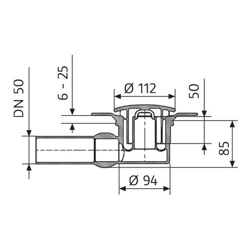 HSK viertelkreis Marmor-Polymer-Duschwanne „superflach“ mit Punktablauf 100 × 100 cm