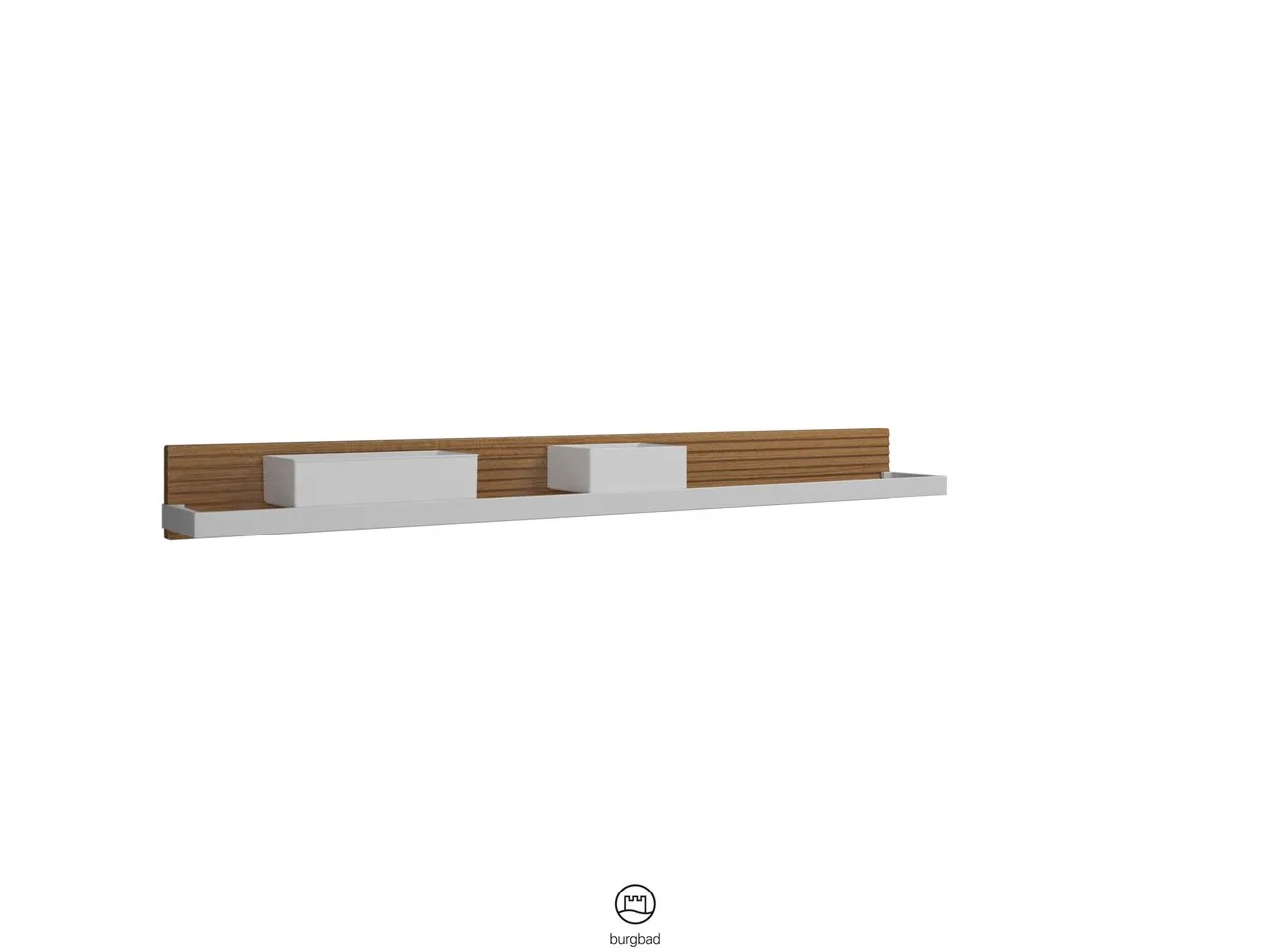Wandboard Fiumo von burgbad - Metallreling, Plisseestruktur, Anthrazitgrau, 117 x 1.200 x 150 mm