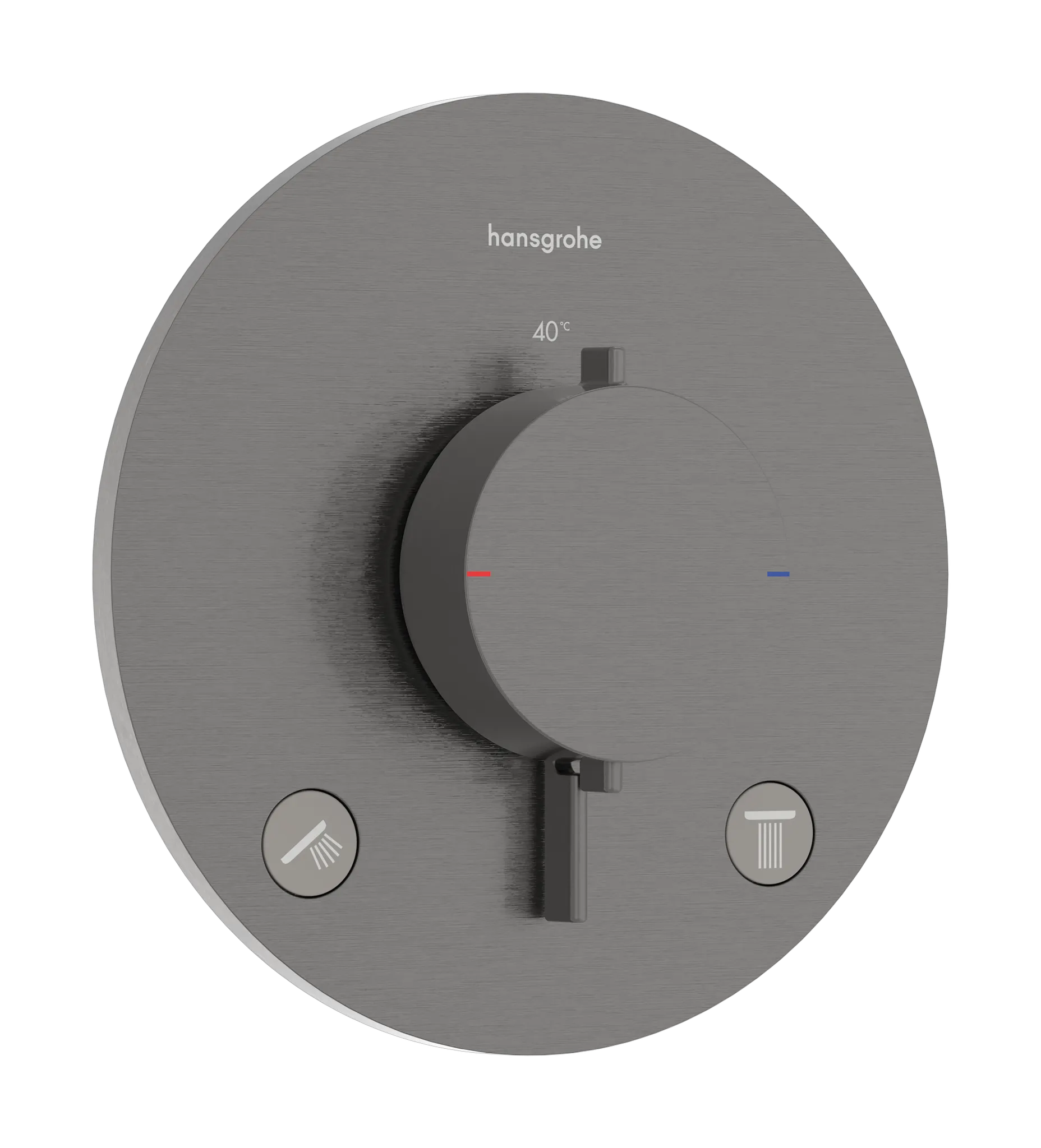 Hansgrohe Ecostat Comfort S Thermostat Unterputz, 2 Verbraucher, Brushed Black Chrome, einfache Installation, Temperaturbegrenzung einstellbar Hansgrohe Ecostat Comfort S Thermostat Unterputz, 2 Verbraucher, Brushed Black Chrome, einfache Installation, Temperaturbegrenzung einstellbar