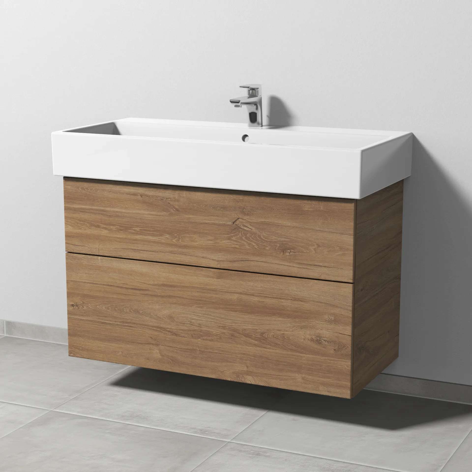Sanipa Waschtischunterschrank „3way“ passend zu Keramik-Waschtische Vero Air von Duravit 950 × 591 × 447 mm in Eiche Kansas
