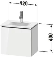 Duravit Waschtischunterschrank wandhängend „L-Cube“ 44 × 40 × 31,1 cm in Betongrau Matt