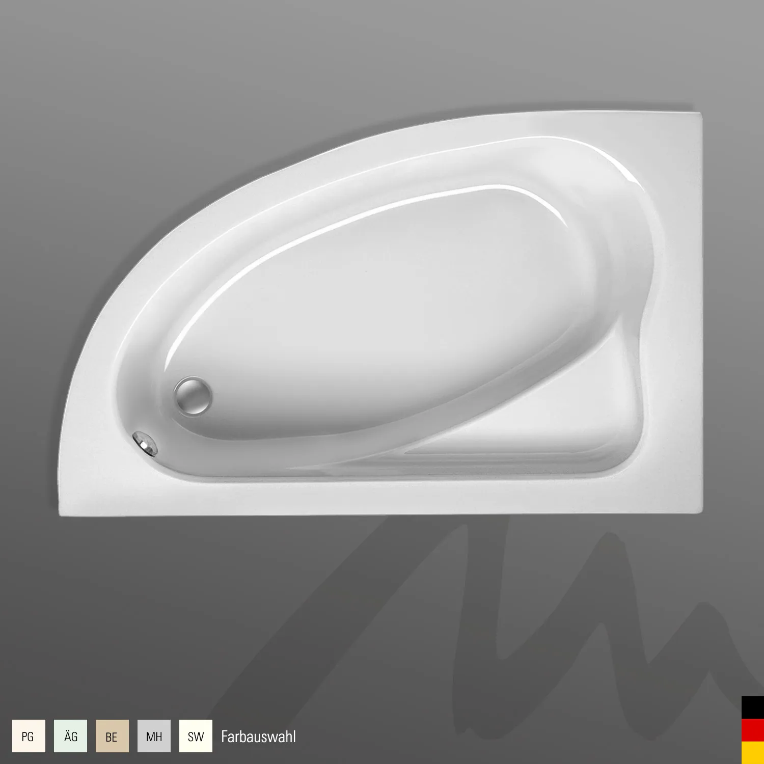 Mauersberger aspera Acryl-Badewanne 150/100 rechts, 1500x1000x465, Farbgruppe 2 Mauersberger aspera Acryl-Badewanne 150/100 rechts, 1500x1000x465, Farbgruppe 2