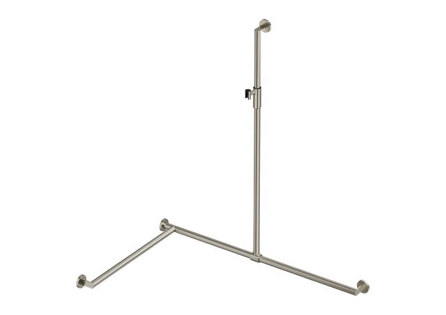 HEWI System 900 Duschhandlauf PG93, links, 1250x1185/765 mm, Edelstahl, PVD, magnetischer Brausehalter HEWI System 900 Duschhandlauf PG93, links, 1250x1185/765 mm, Edelstahl, PVD, magnetischer Brausehalter