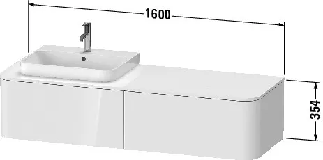 Duravit Waschtischunterschrank wandhängend „Happy D.2 Plus“ 160 × 35,4 × 55 cm Mediterrane Eiche, links Duravit Waschtischunterschrank wandhängend „Happy D.2 Plus“ 160 × 35,4 × 55 cm Mediterrane Eiche, links