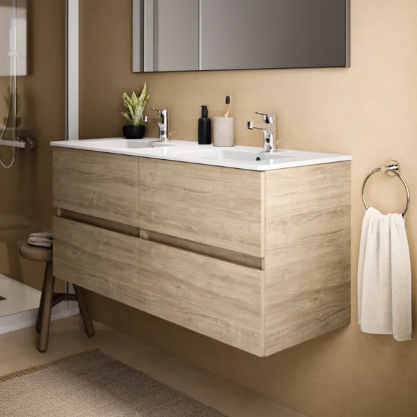 Ideal Standard Waschtischunterschrank „Eurovit+“ 120 × 55 × 44 cm Hamilton Eiche
