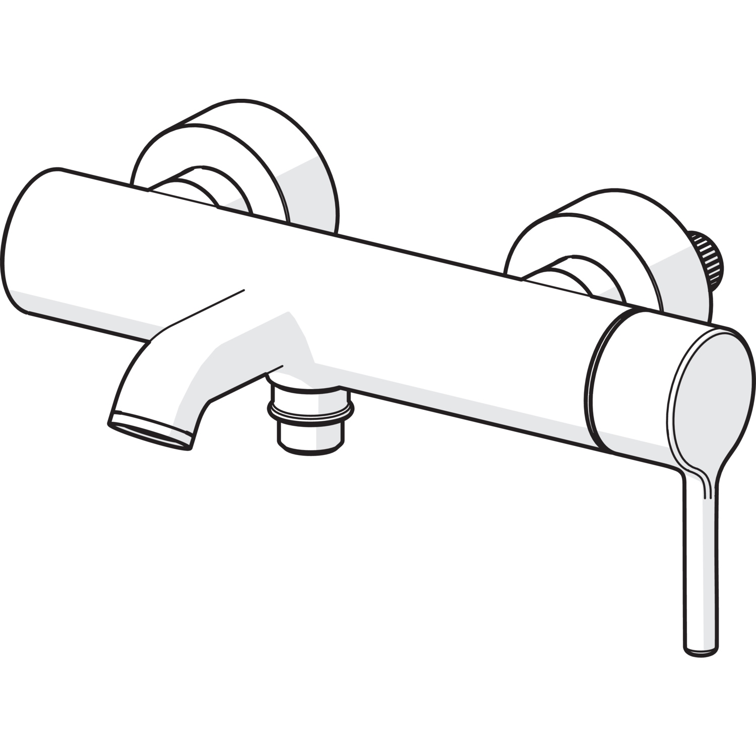 EHM Wannenfüll- und Brausebatterie VANTIS Style 5444 Ausladung 168 mm Chrom