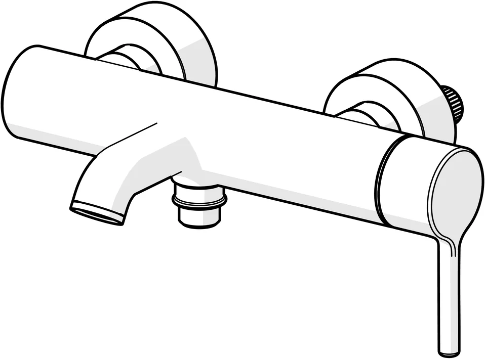 HansaVANTIS Style EHM Wannenfüll- und Brausebatterie Chrom 168 mm