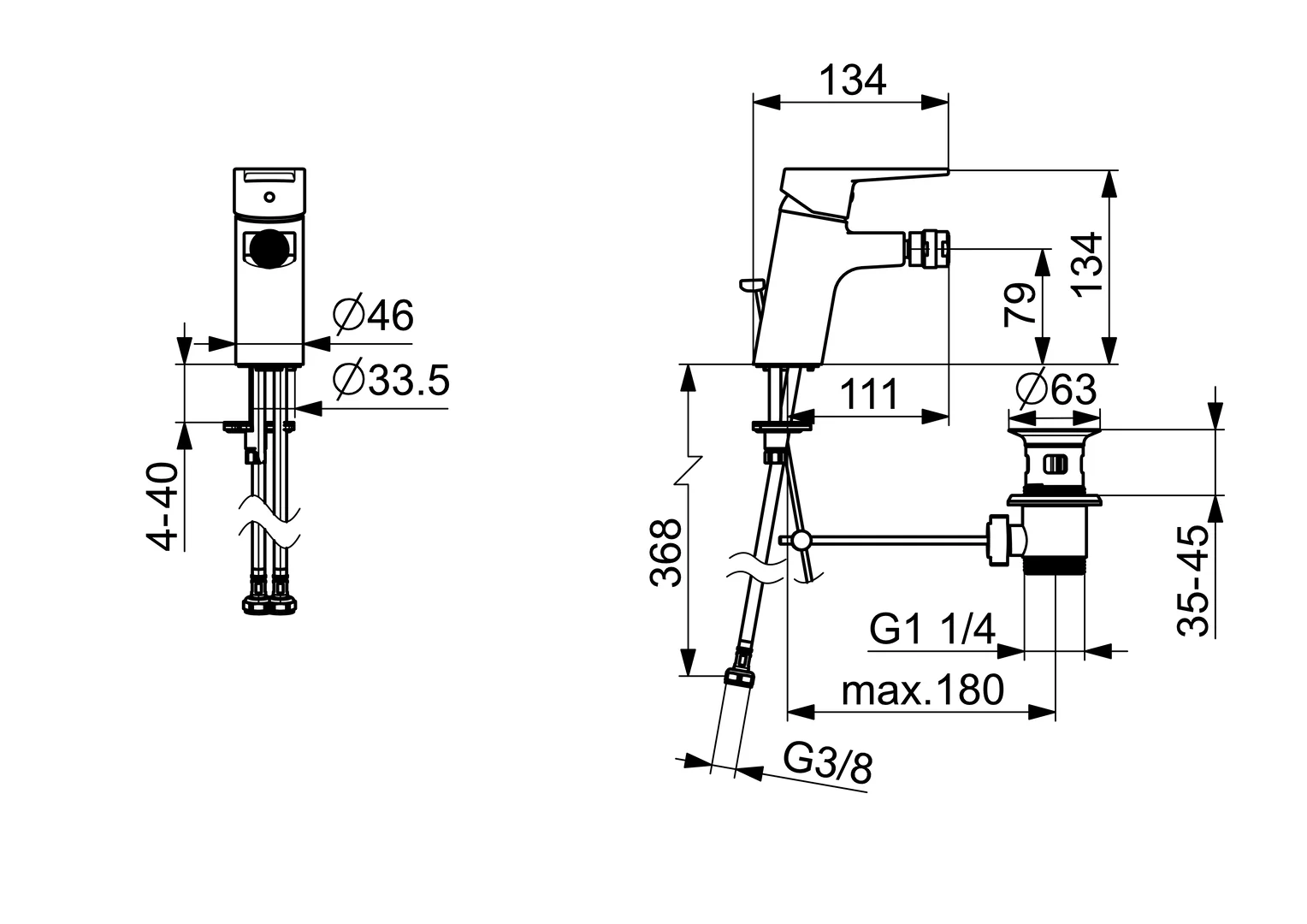 HansaTWIST Bidetarmatur Einhebelmischer HansaTWIST 0906 Zugstangenablaufgarnitur Ausladung 112 mm DN15 Chrom HansaTWIST Bidetarmatur Einhebelmischer HansaTWIST 0906 Zugstangenablaufgarnitur Ausladung 112 mm DN15 Chrom