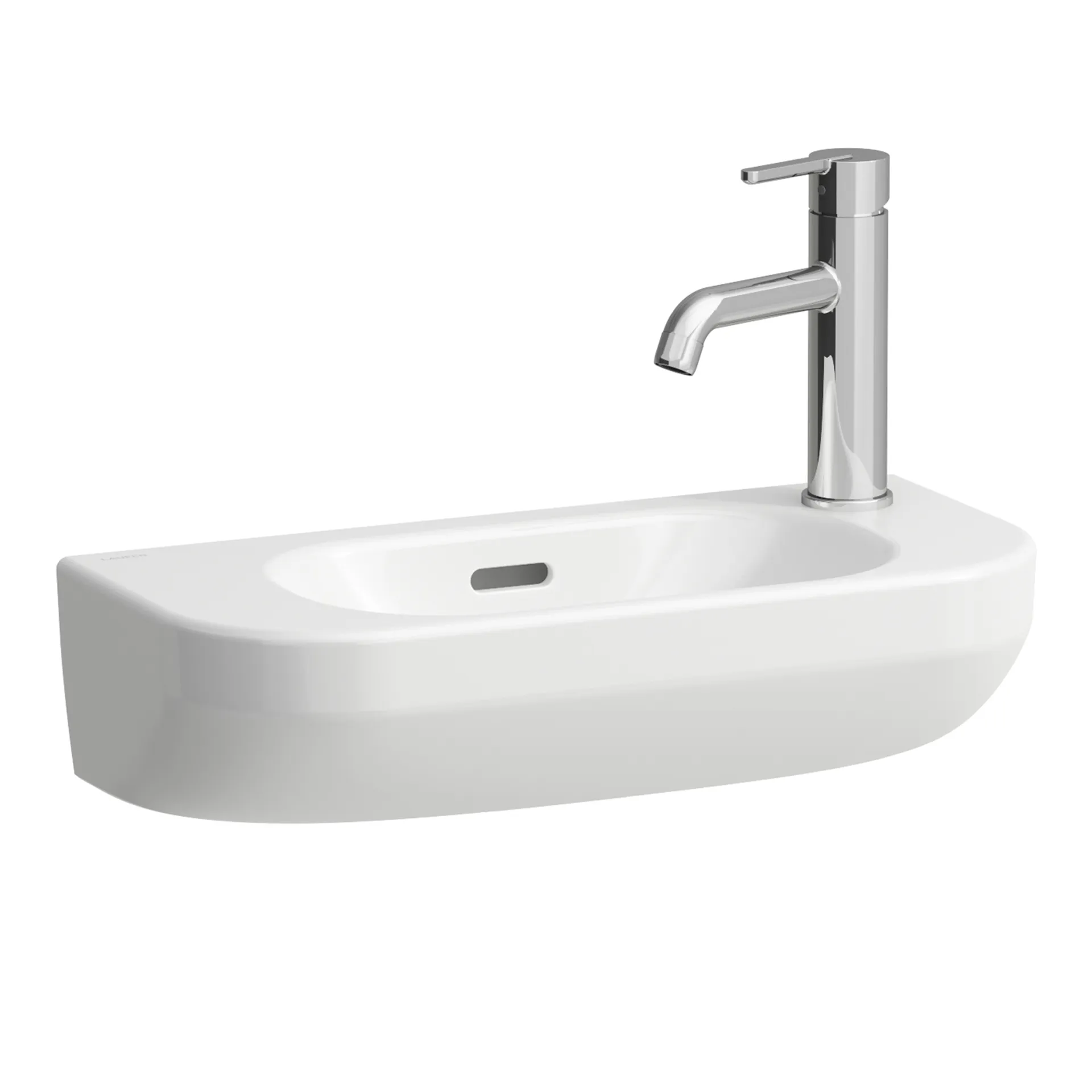 Laufen Waschtisch LUA, asymmetrisch, Becken links mit 1 Hahnloch, rechts mit Überlauf, weiß LCC, Maße: 500x230x145 mm Laufen Waschtisch LUA, asymmetrisch, Becken links mit 1 Hahnloch, rechts mit Überlauf, weiß LCC, Maße: 500x230x145 mm