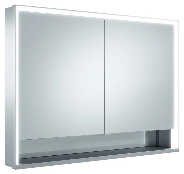 KEUCO ROYAL LUMOS Spiegelschrank Wandvorbau 2-türig kurze Tür silber-eloxiert KEUCO ROYAL LUMOS Spiegelschrank Wandvorbau 2-türig kurze Tür silber-eloxiert