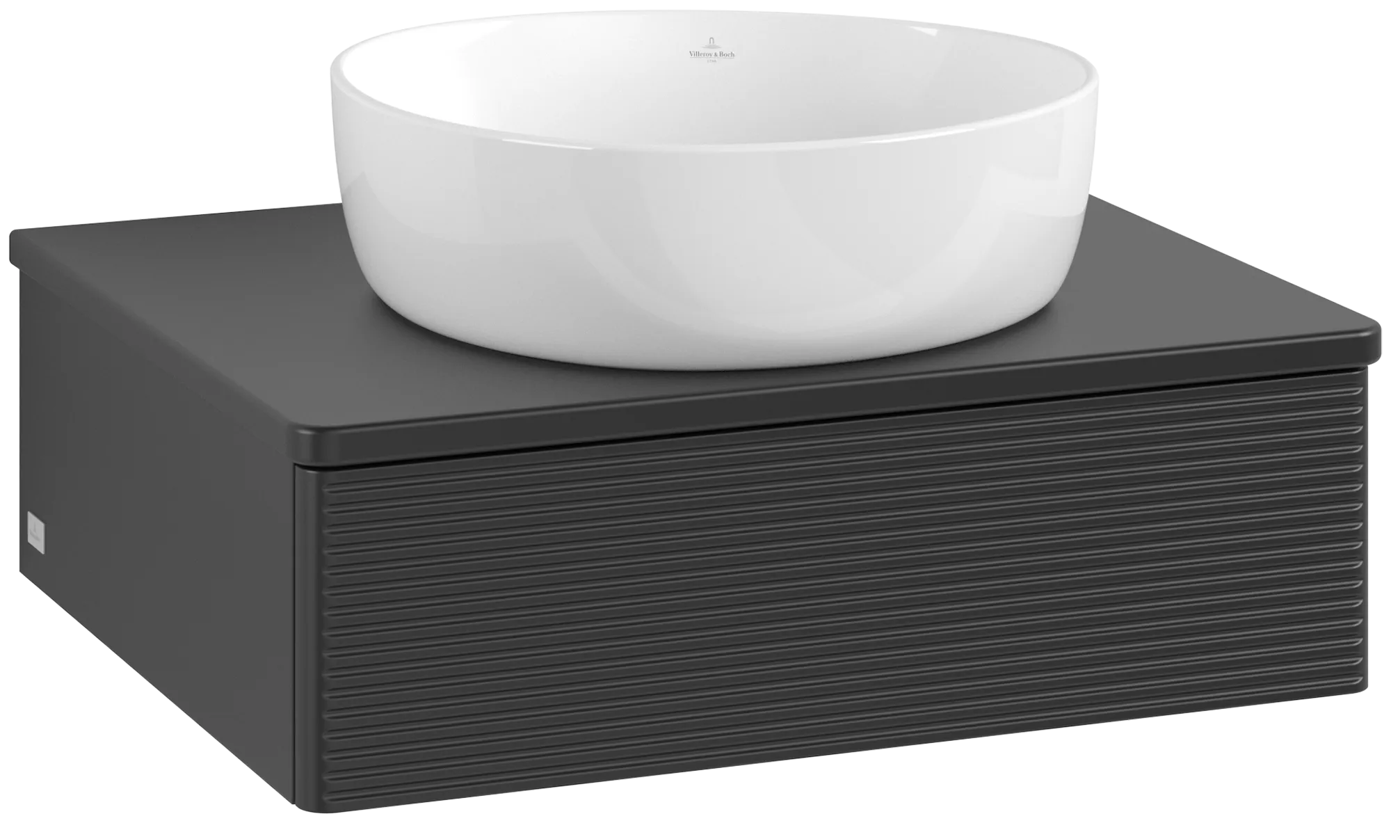 Villeroy & Boch Waschbeckenunterschrank Antao K07110PD, eckig, 600x190x500 mm, Black Matt Lacquer, mit SoftClosing und Push-to-open Funktion