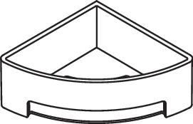 Duschkorb des Systems 900, Halter aus Edelstahl, PVD, Einsatz aus Kunststoff, schwarz, H: 67 mm, Schenkellänge 170 mm, in Farbe CK (messing glänzend)