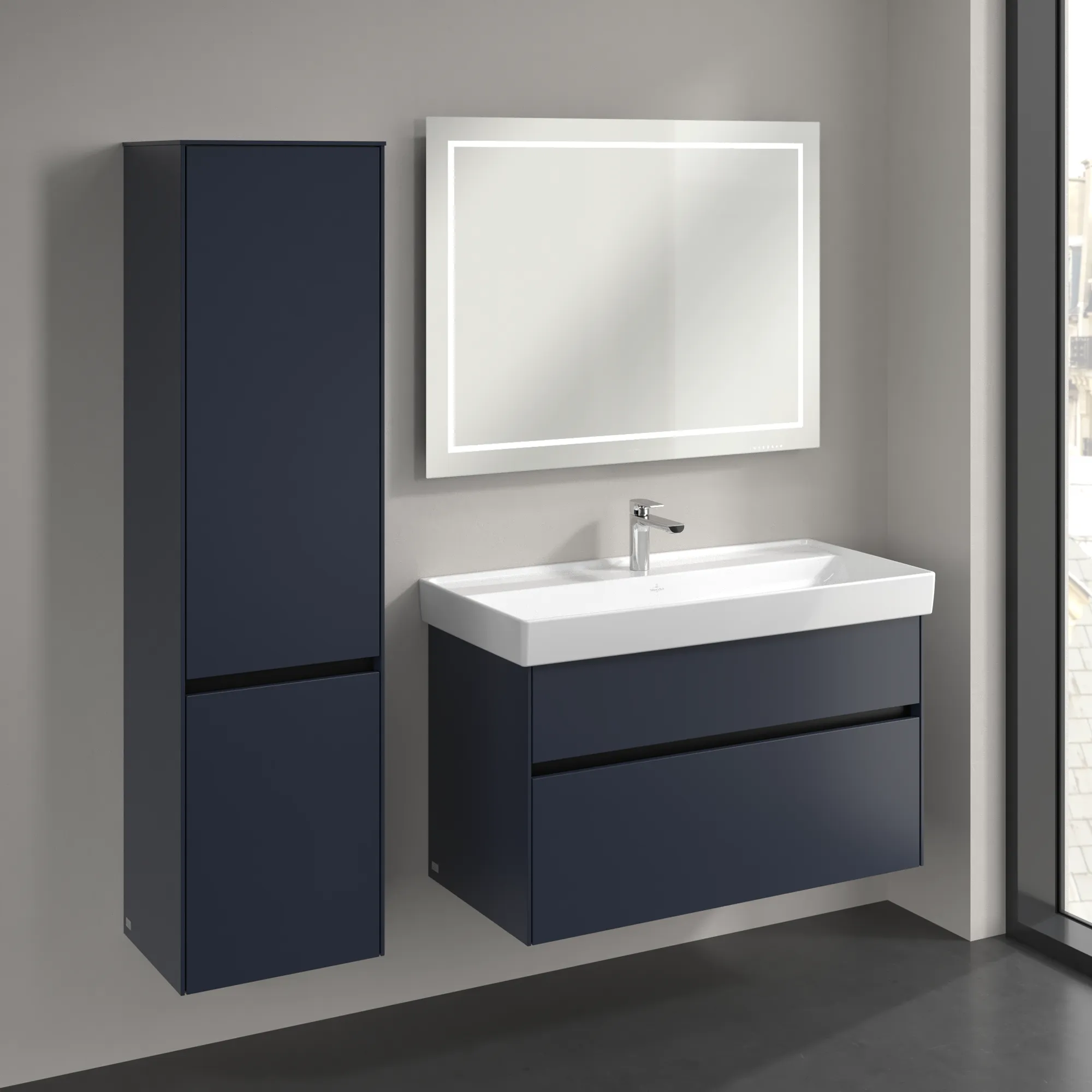 Villeroy & Boch Hochschrank „Collaro“ 40,4 × 153,8 × 34,9 cm ohne Beleuchtung, Anschlag links, 2 Türen Villeroy & Boch Hochschrank „Collaro“ 40,4 × 153,8 × 34,9 cm ohne Beleuchtung, Anschlag links, 2 Türen