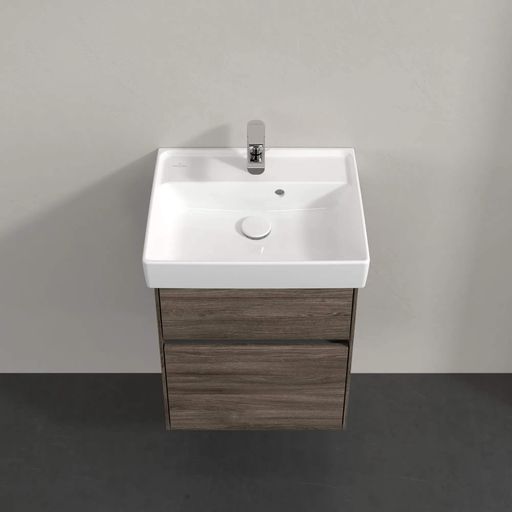 Villeroy & Boch Waschtischunterschrank „Collaro“ 460 × 546 × 374 mm Stone Oak, für Becken mittig, ohne Beleuchtung Villeroy & Boch Waschtischunterschrank „Collaro“ 460 × 546 × 374 mm Stone Oak, für Becken mittig, ohne Beleuchtung