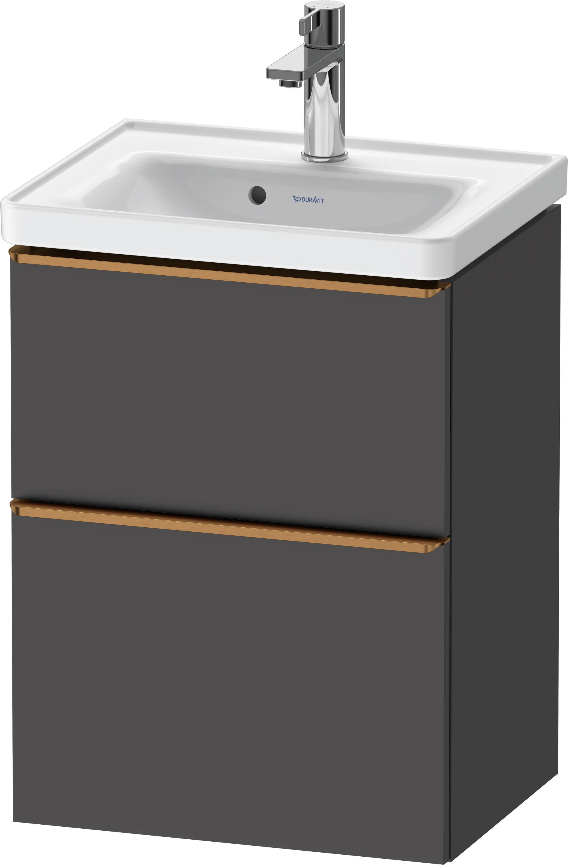 Duravit Waschtischunterschrank wandhängend „D-Neo“ 48,4 × 62,5 × 37,2 cm Graphit Matt