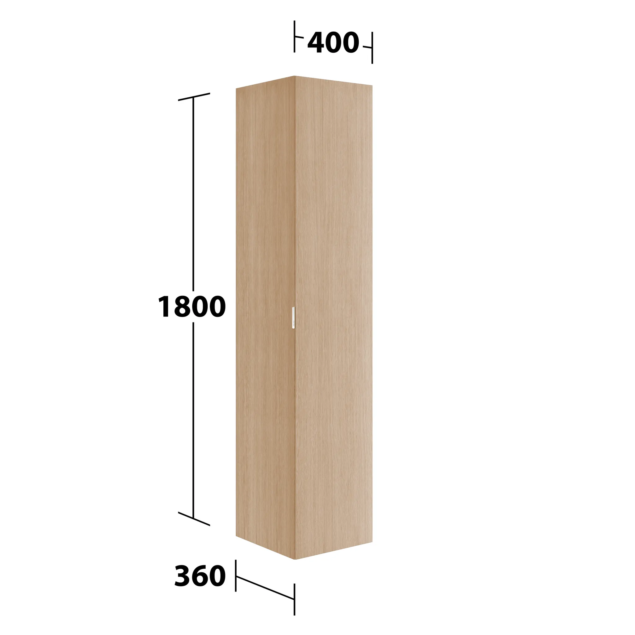 KEUCO Hochschrank „Edition 11 Art“ Eiche hell (Furnier), Eiche hell (Furnier), Anschlag rechts, mit Steckdose 400 × 1800 × 360 mm