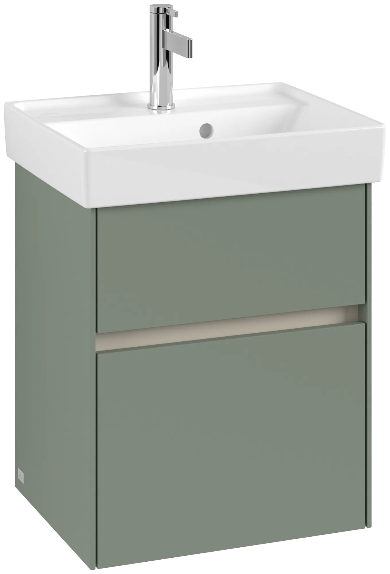 Villeroy & Boch Waschbeckenunterschrank Collaro C00600, Soft Green, 460x374 mm, Höhe 546 mm, mit Absenkautomatik und integrierten Aluminiumgriffen Villeroy & Boch Waschbeckenunterschrank Collaro C00600, Soft Green, 460x374 mm, Höhe 546 mm, mit Absenkautomatik und integrierten Aluminiumgriffen