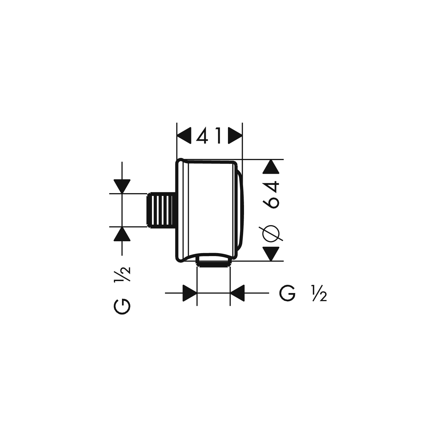 Schlauchanschluss Axor Montreux Fixfit DN15 mit RV brushed nickel