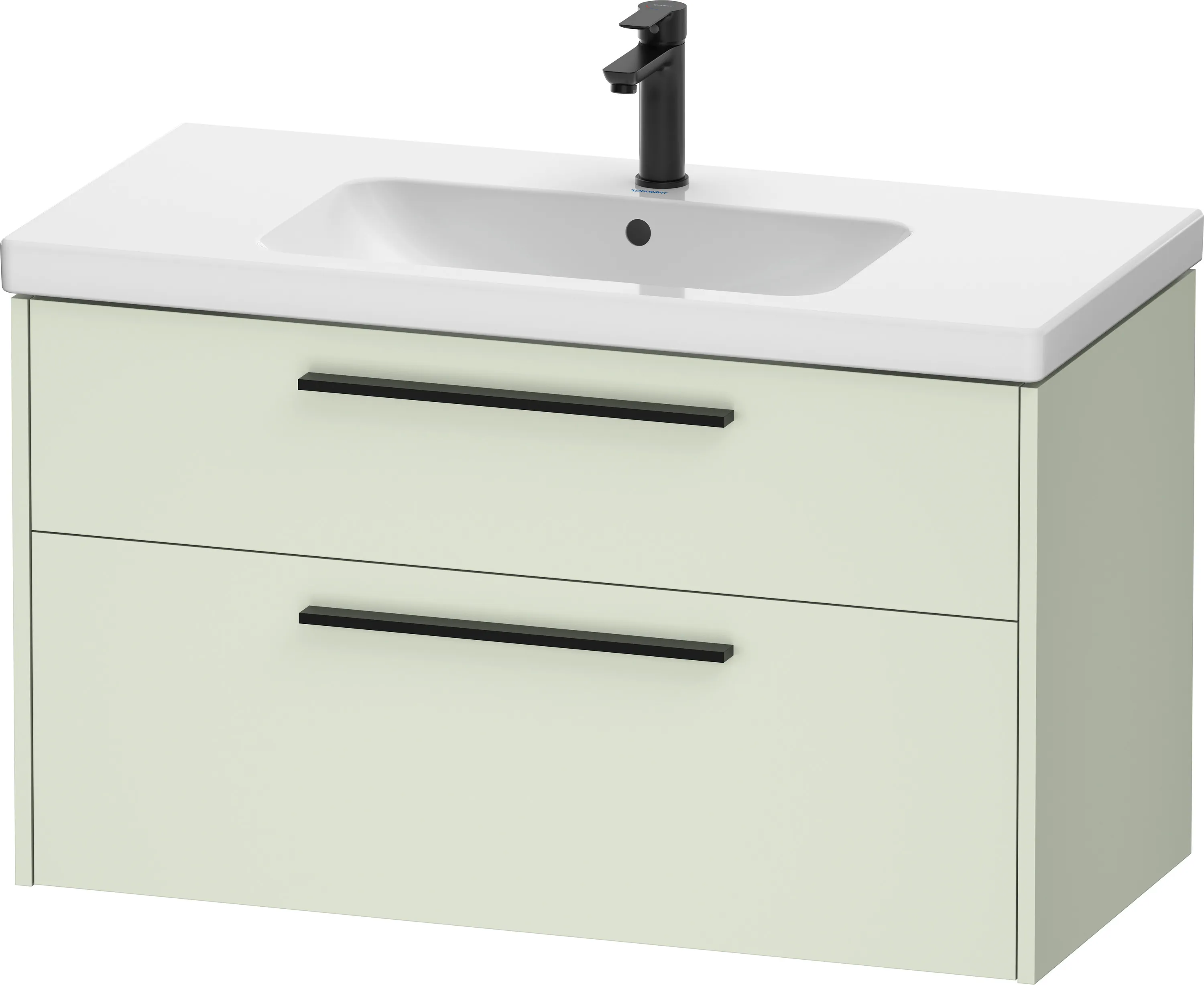 Duravit Waschtischunterschrank Wandhängend „D-Code“ 98,4 × 55,5 × 46 cm in Blassgrün Matt Duravit Waschtischunterschrank Wandhängend „D-Code“ 98,4 × 55,5 × 46 cm in Blassgrün Matt