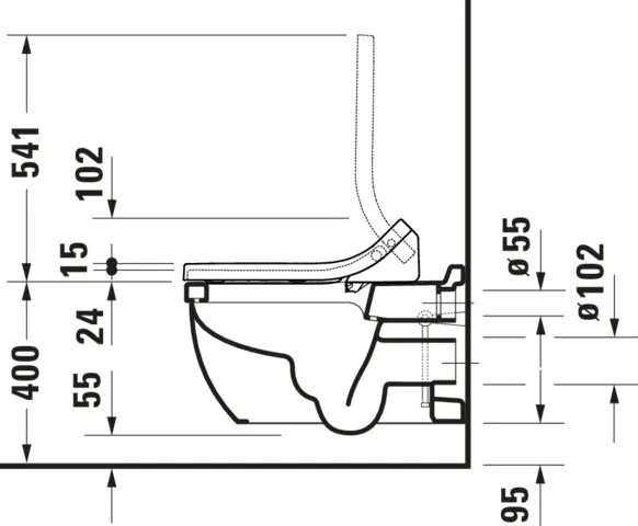 Duravit Starck 3 Wand-WC 620 mm, Tiefspüler, weiß Duravit Starck 3 Wand-WC 620 mm, Tiefspüler, weiß