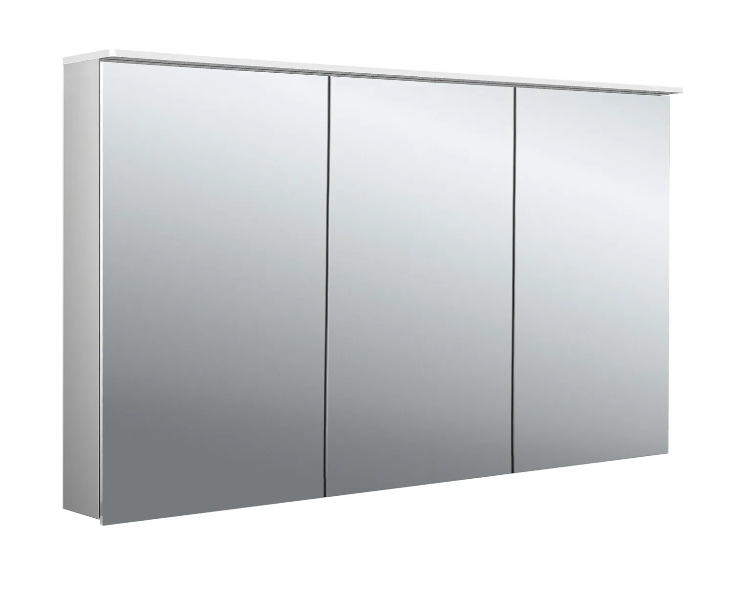 Lichtspiegelschrank flat 2 Design,Aufputz, mit Waschtischbeleuchtung,3 Türen, 1300mm
