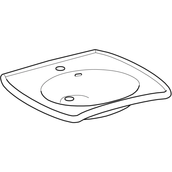 Wandwaschtisch „Vitalis“, rechteckig 65 × 60 cm in weiß alpin