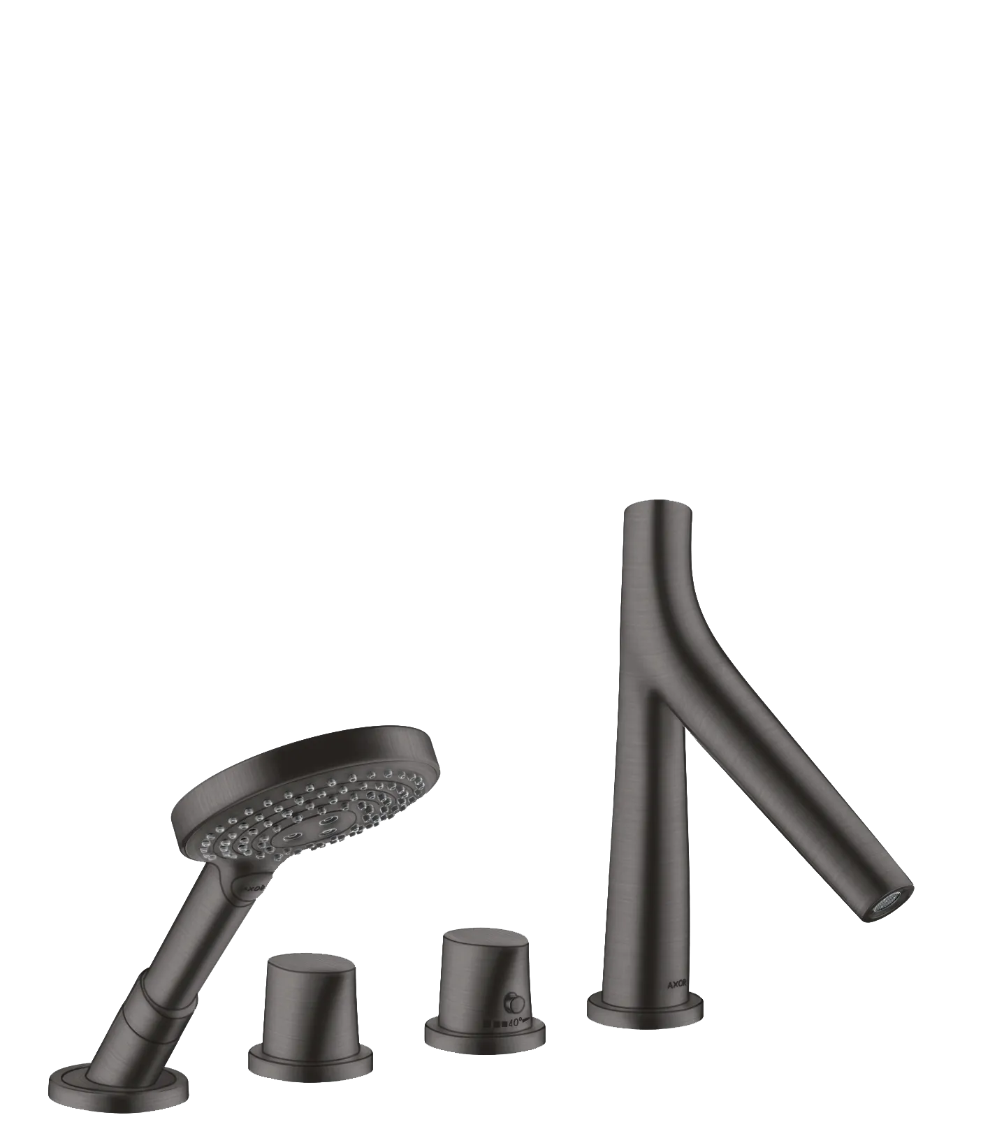 Hansgrohe AXOR Starck Organic Mischer 4-Loch Fliesenrandarmatur mit Thermostat Brushed Black Chrome Hansgrohe AXOR Starck Organic Mischer 4-Loch Fliesenrandarmatur mit Thermostat Brushed Black Chrome