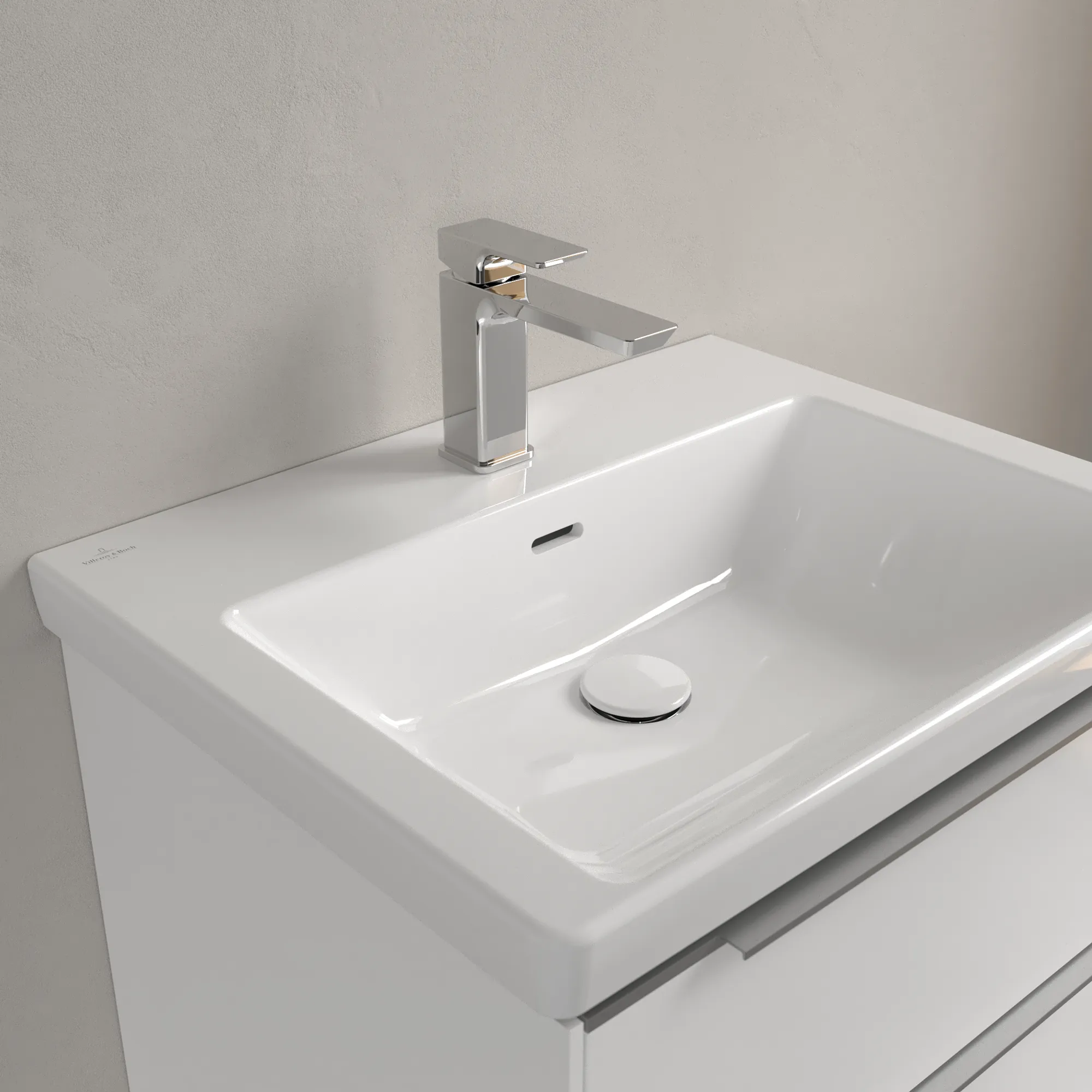 Villeroy & Boch Wandwaschtisch aus TitanCeram „Subway 3.0“ 600 × 470 × 165 mm, ohne Hahnlochbohrung, Hahnlochposition mittig in Weiß Alpin Villeroy & Boch Wandwaschtisch aus TitanCeram „Subway 3.0“ 600 × 470 × 165 mm, ohne Hahnlochbohrung, Hahnlochposition mittig in Weiß Alpin