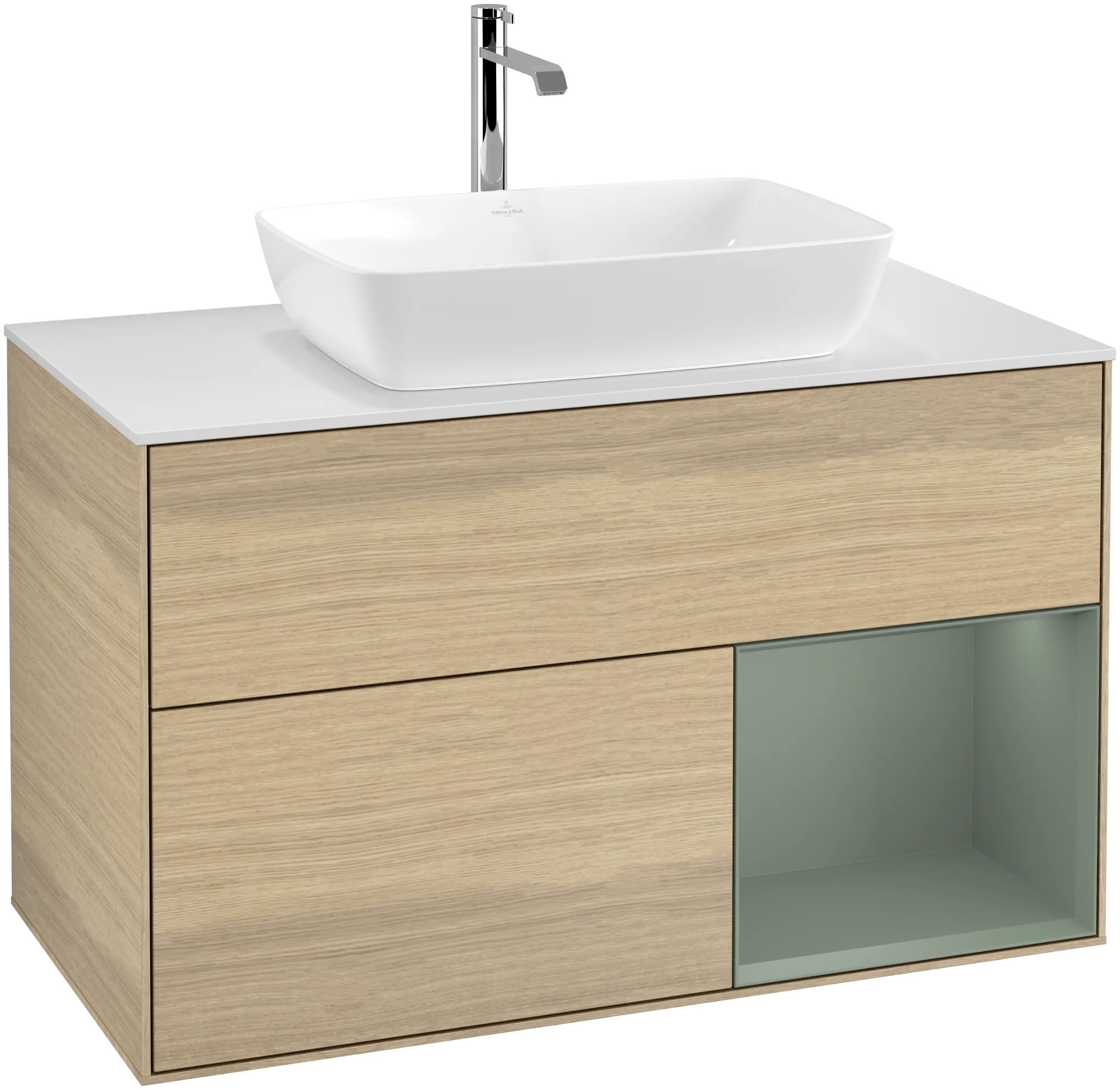 Villeroy & Boch Waschtischunterschrank „Finion“ für Schrankwaschtisch 1000 × 603 × 501 mm Oak Veneer, für Becken mittig, mit Hahnlochbohrung Villeroy & Boch Waschtischunterschrank „Finion“ für Schrankwaschtisch 1000 × 603 × 501 mm Oak Veneer, für Becken mittig, mit Hahnlochbohrung