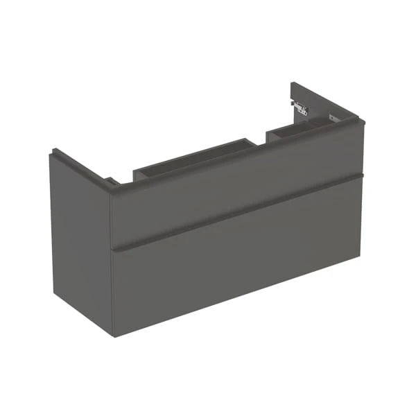 Geberit Smyle Square Unterschrank für Doppelwaschtisch, lava, 118.4 x 61.7 x 47 cm, wandhängend, vormontiert Geberit Smyle Square Unterschrank für Doppelwaschtisch, lava, 118.4 x 61.7 x 47 cm, wandhängend, vormontiert
