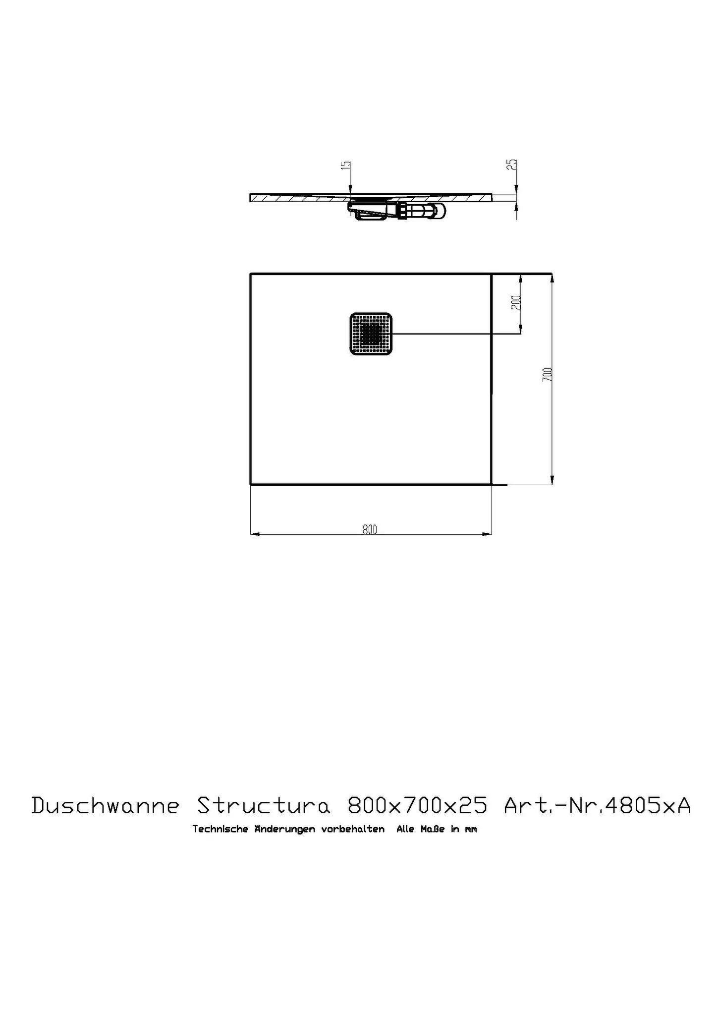 Duschwanne Structura 800x700x25 in gesoftete Schieferoptik, mit Antirutsch B, Material Solique, Weiß Duschwanne Structura 800x700x25 in gesoftete Schieferoptik, mit Antirutsch B, Material Solique, Weiß