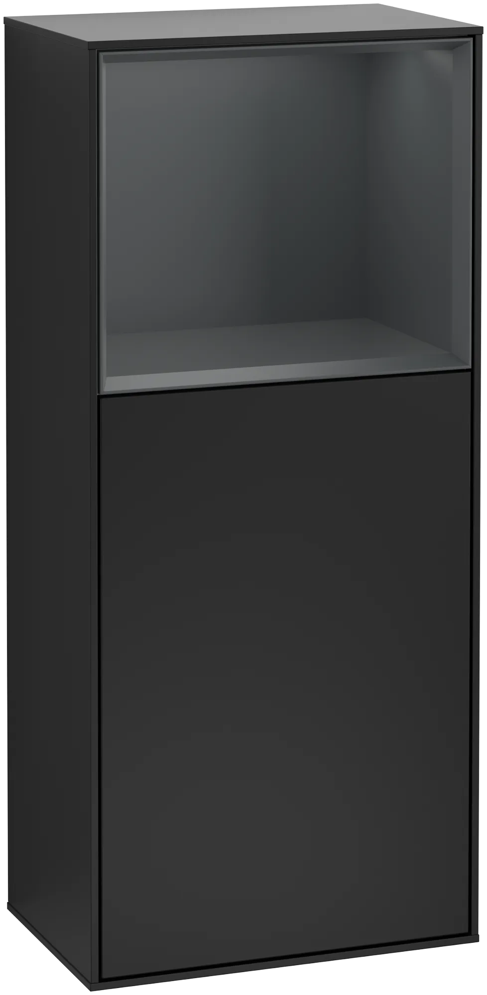 Villeroy & Boch Finion Seitenschrank G500HGPD, 418x936x270 mm, Black Matt Lacquer / Midnight Blue Matt Lacquer, mit Beleuchtung und Push-to-open Funktion