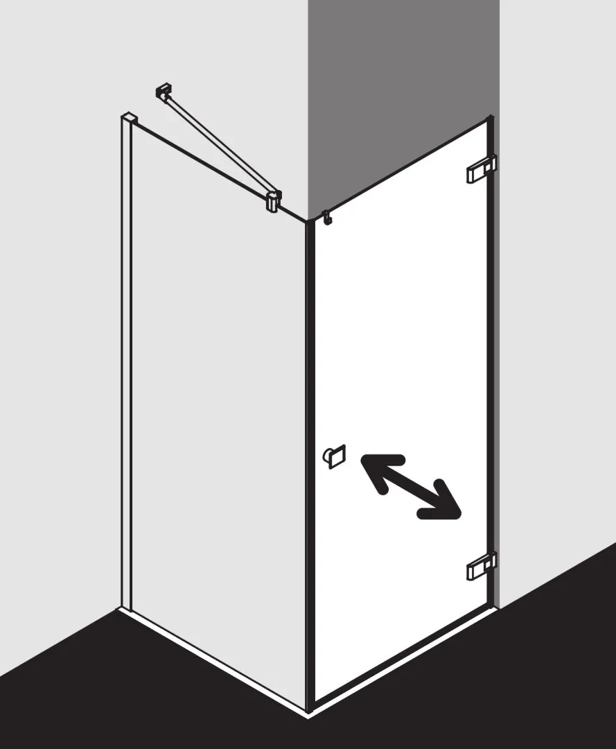 Kermi Duschdesign MENA Seitenwand, 2000x900mm, Schwarz Soft RAL 9005